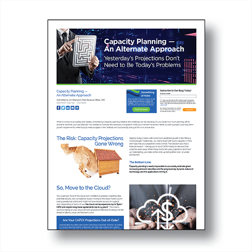Blog: Capacity Planning An Alternative Approach